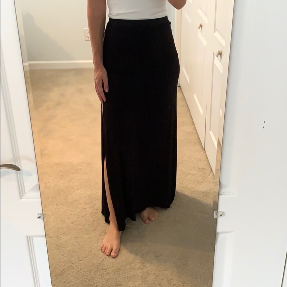 Free People Black Maxi Skirt